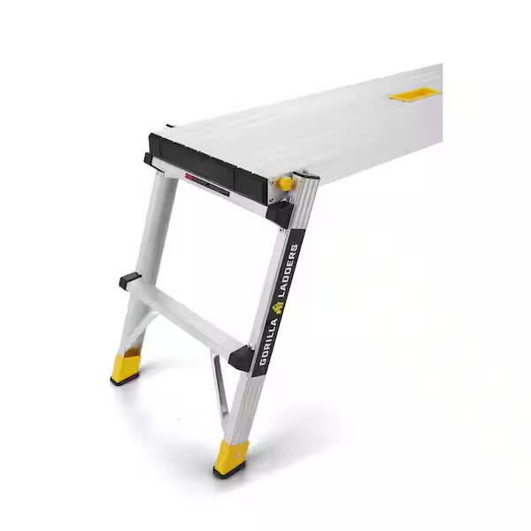 Gorilla Ladders Work Platform Aluminum Folding Step Bench 4ft 300lb Heavy Duty