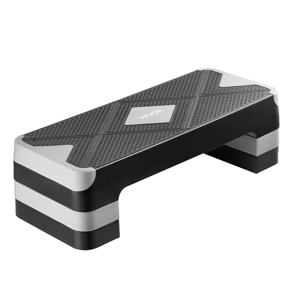 VEVOR Aerobic Exercise Step Platform Height Adjustable Workout Stepper 4 Riser