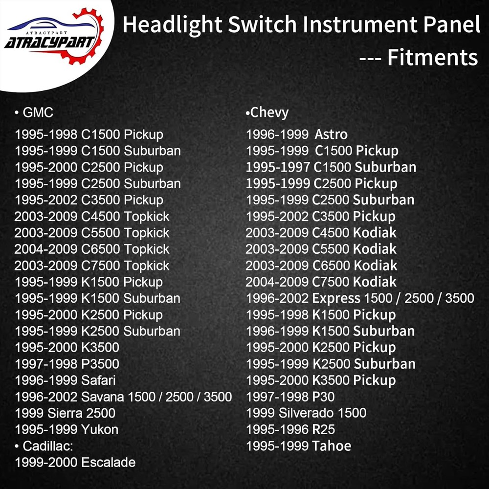 Headlight Switch Dimmer Control Fits Chevy GMC 1995-2009 Replacement