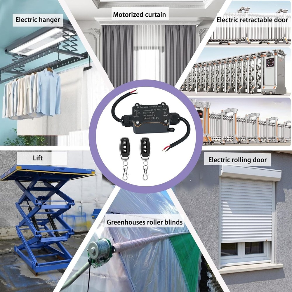 Compact Waterproof Wireless Switch for DC Motor - Forward Reverse Control