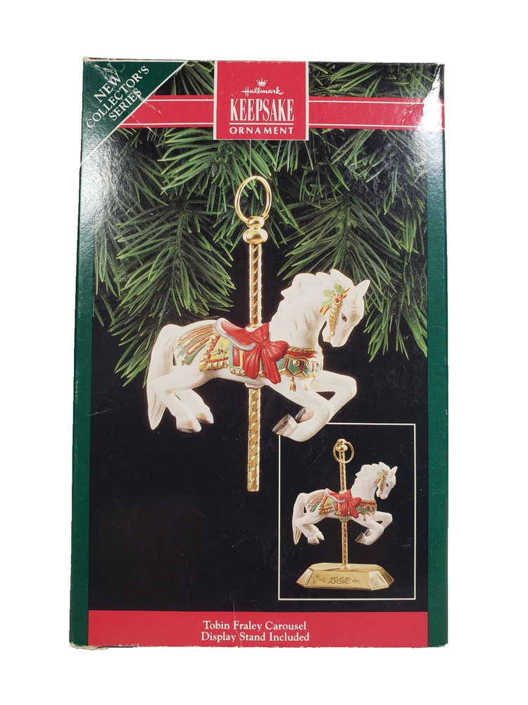 Hallmark Keepsake Tobin Fraley Carousel Ornament Display Stand Included 1992