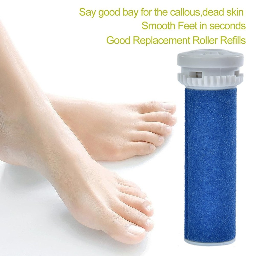 4 Pack Blue Roller Compatible with Scholl Express Pedi Foot Smoother-Extra Co...