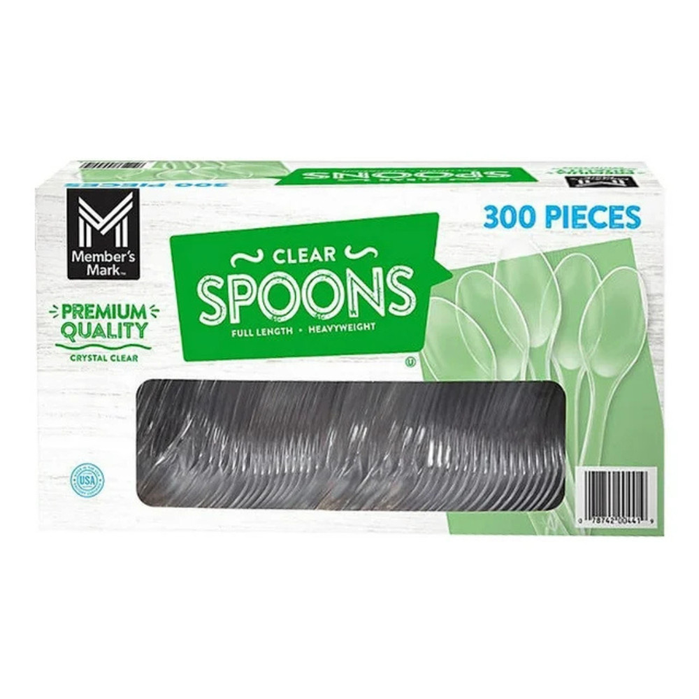 Member's Mark Clear Plastic Spoons, Heavyweight 300 ct