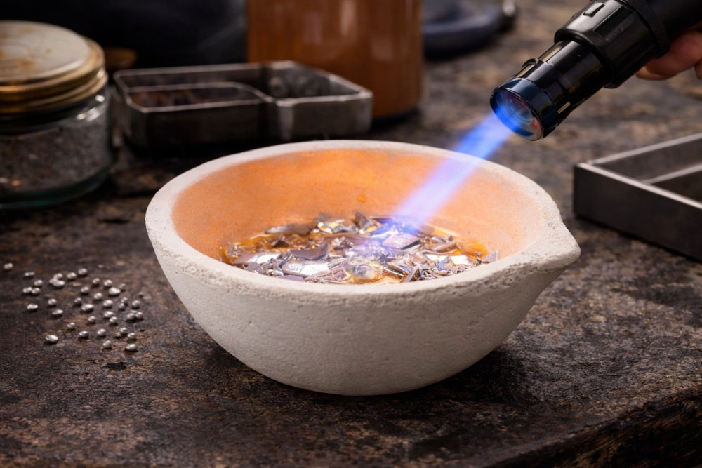 Ceramic Crucible Melting Dish Gold Silver Copper Casting Refining Alloying