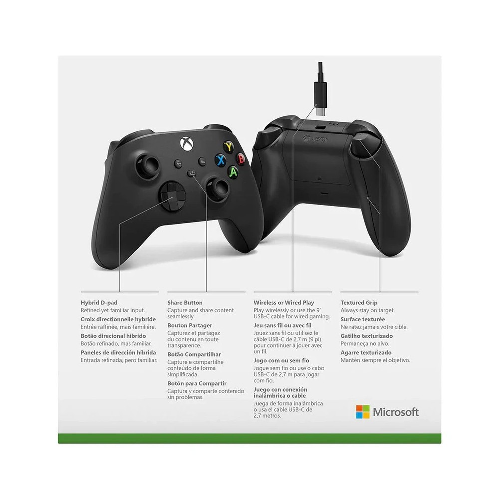 Wireless Controller Carbon Black with USB-C Cable - Xbox Series X|S