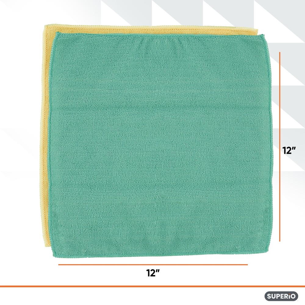 Superio Microfiber Cleaning Cloth 12''(12 Pack)