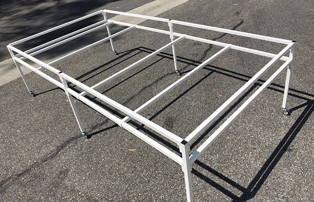 EAZY 4' x 8' Rolling Flood Table Stand  Hydroponic Germination Trays Plants