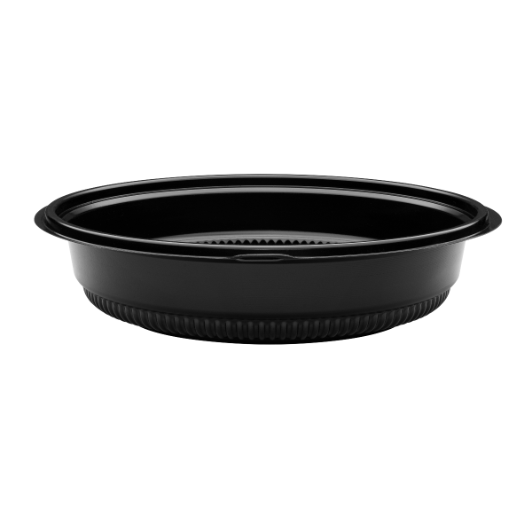Karat 32 oz. PP Round Microwaveable Container, Black - 150 ct, FP-RC32B
