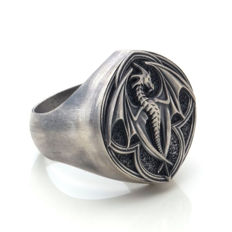 Handcrafted Zodiac Dragon Ring Adjustable Open Ring Accessory