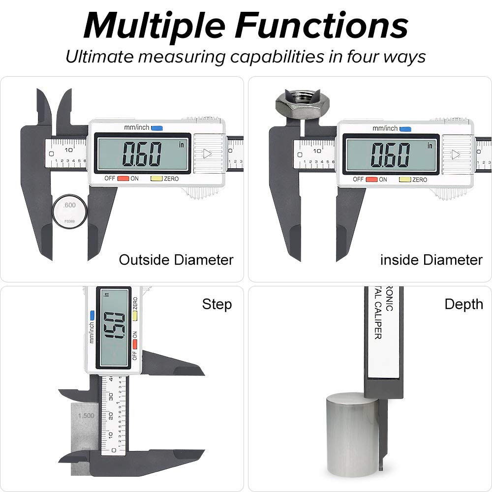 Electronic Digital Caliper, Plastic Vernier Caliper, Caliper Measuring Tool with