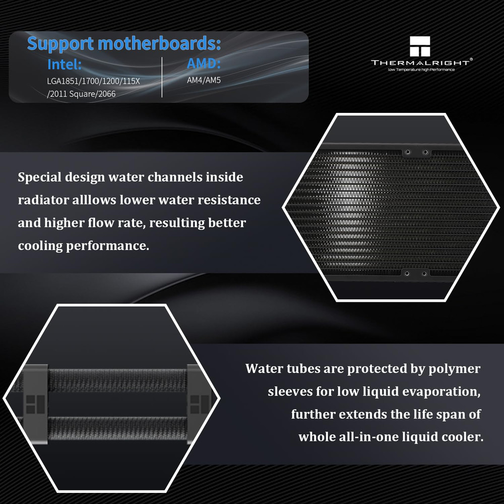 Peerless Vision 360 ARGB Black CPU Aio Cooler,Pc 360 Specification Water Cooler