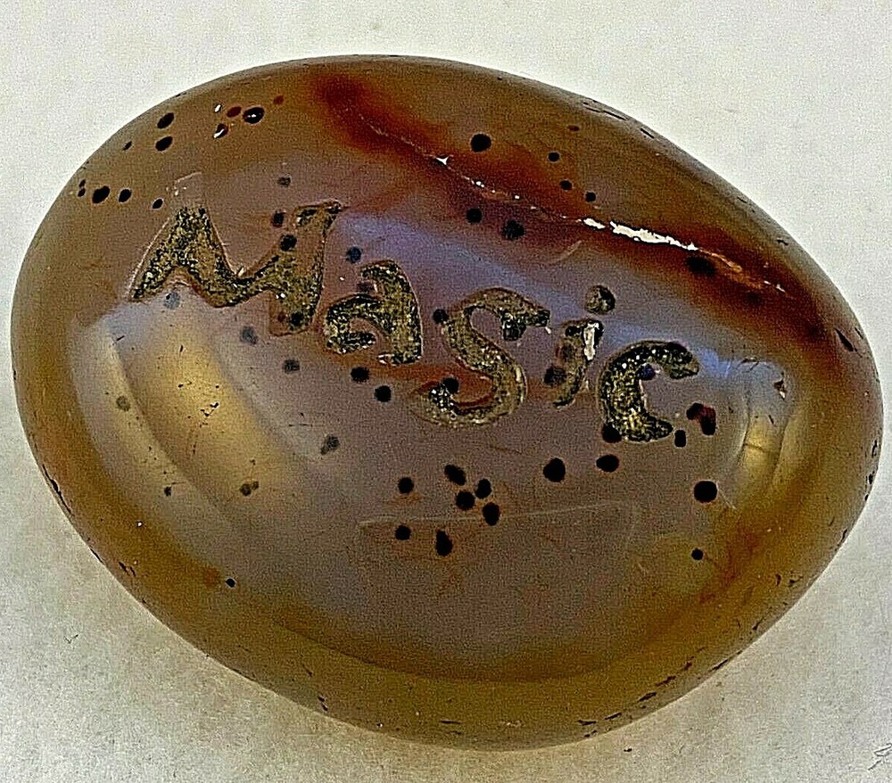 Laser Engraved Gemstone Pocket Token "MAGIC" Affirmation