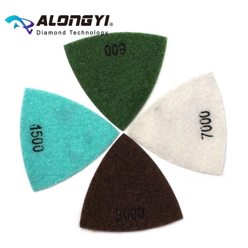 Glass TDiamond Triangular Polishing Pads for Granite Marble Glass Concrete