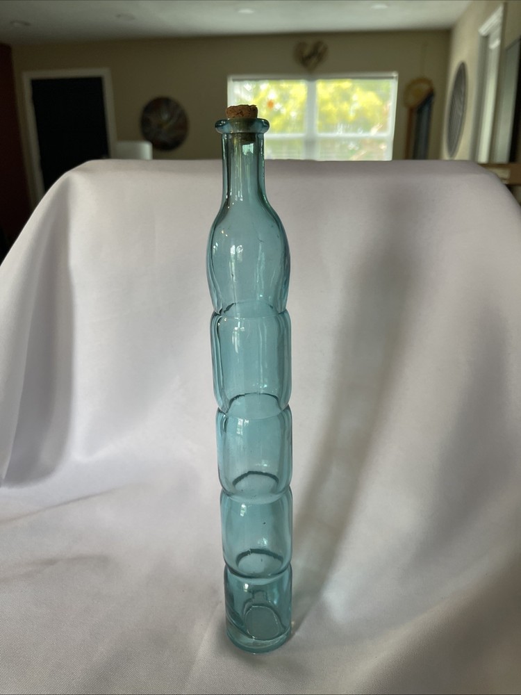 Aqua Blue Bottle 12 Inches Tall