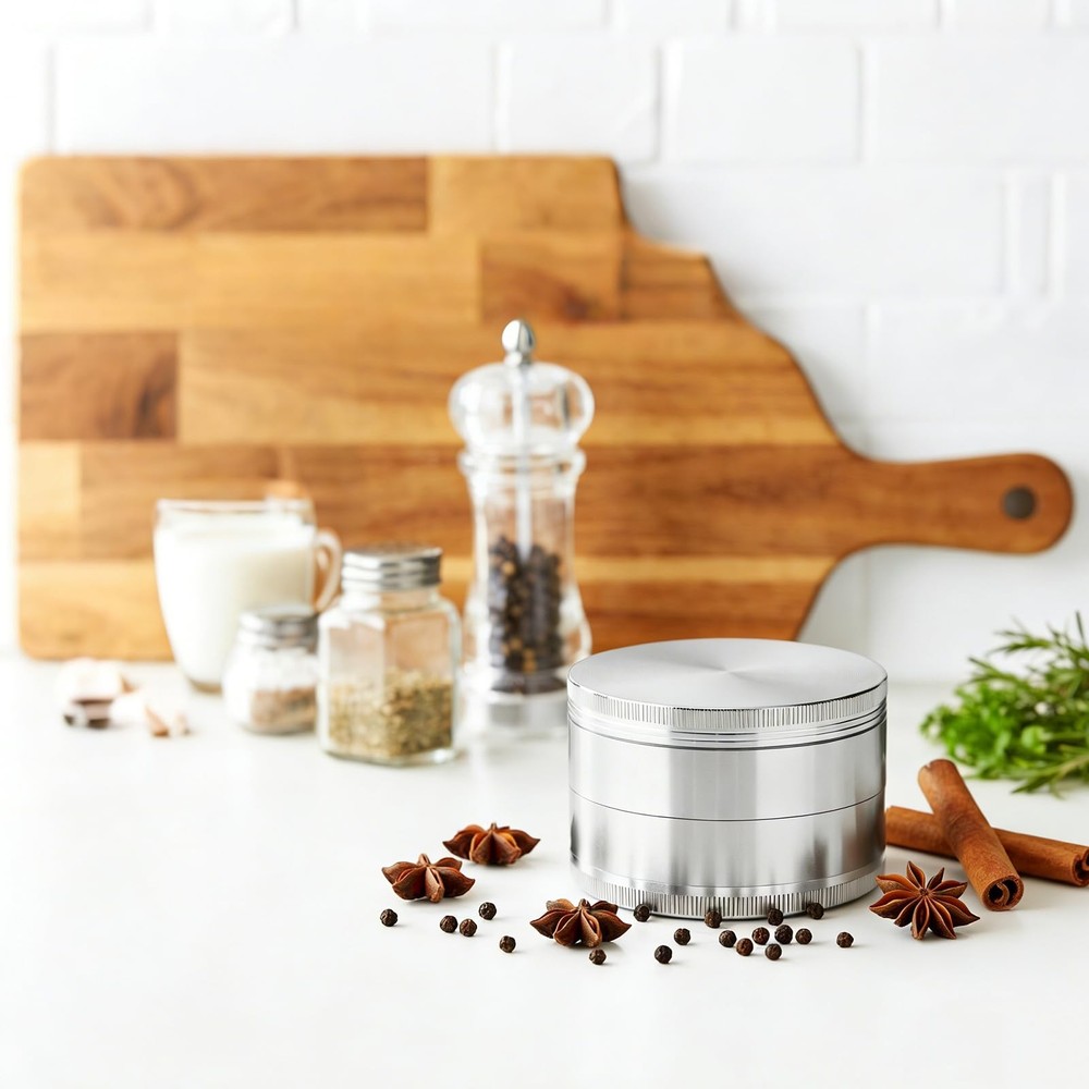 2.5 Inch Spice Grinder for Kitchen (Silver)