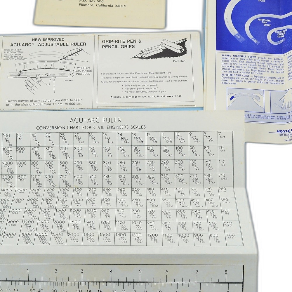 Vintage ACU-ARC Adjustable Curve Ruler Drafting Tool Hoyle Engineering w/ Case