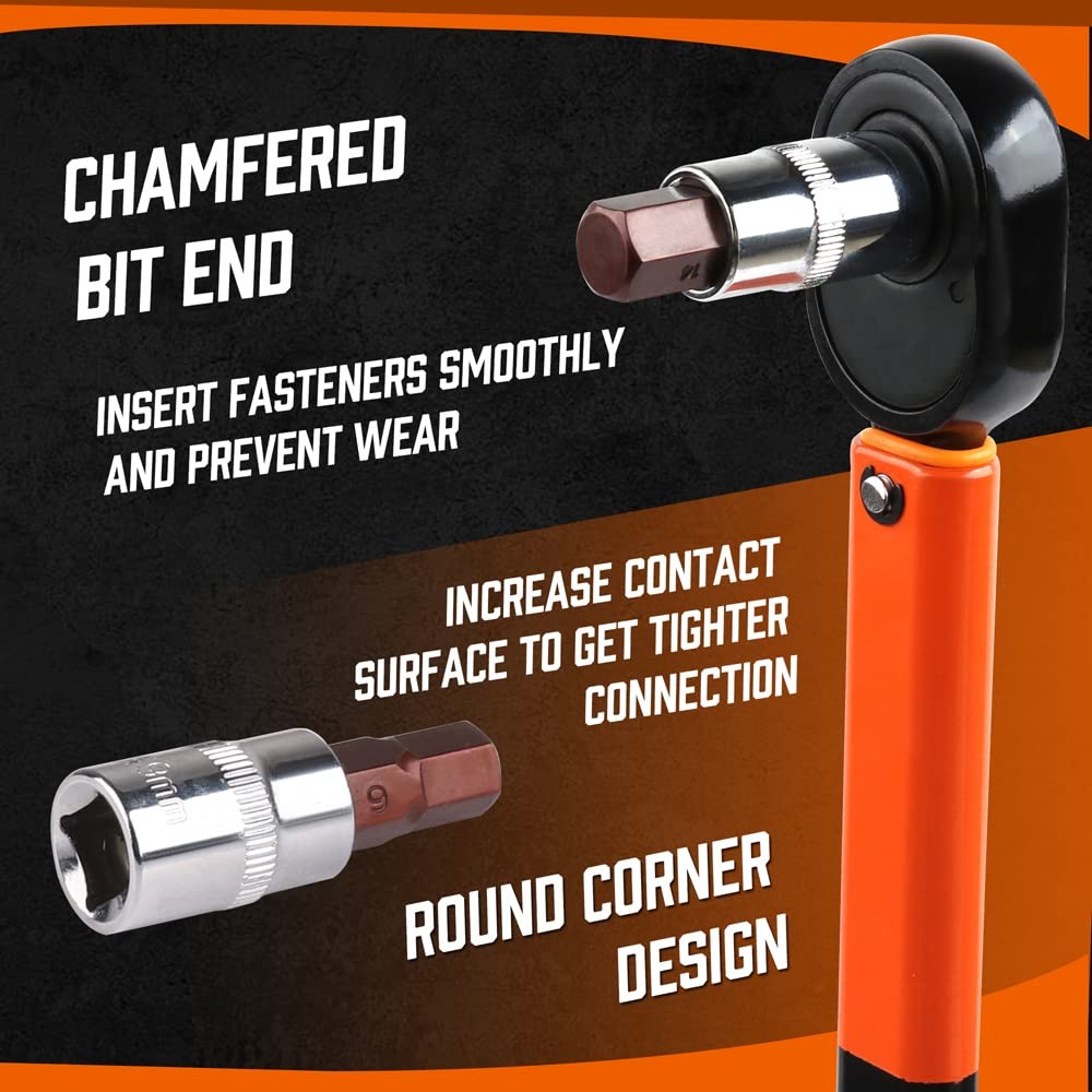 High Torque Master Hex Bit Socket Set, 32-Piece SAE & Metric Allen Socket Set...