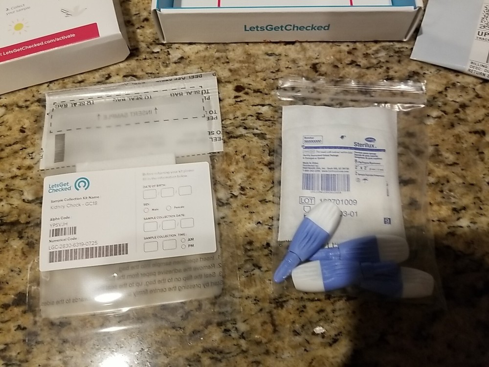 Lets Get Checked Kidney Check Kit Home Test *Open-box/New*