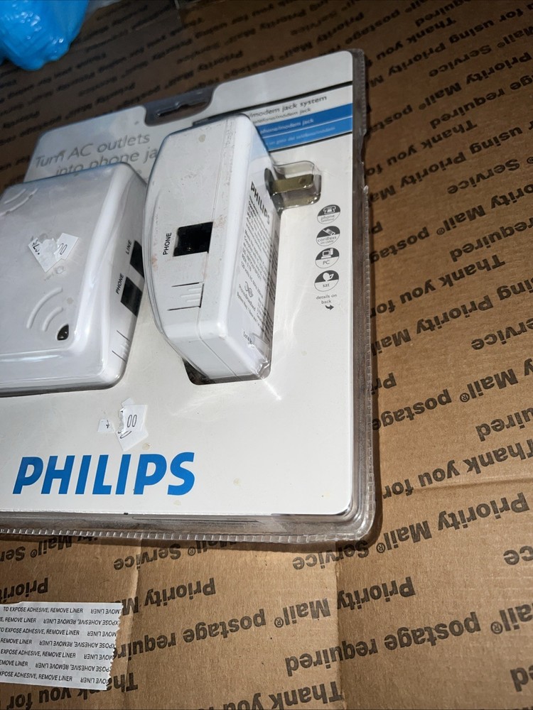 Philips Wireless Phone Modem Jack System PH0900 Turn AC Outlets to Phone Jacks .