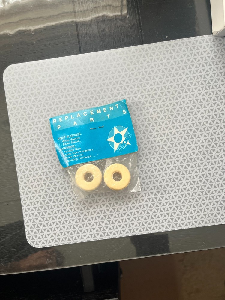 Tracker Hard Outer Rubber Bushing Grommets for Skateboard white NOS