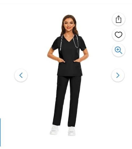 Viaoli Women's Teal Multi-color Multi-size Scrub Set
