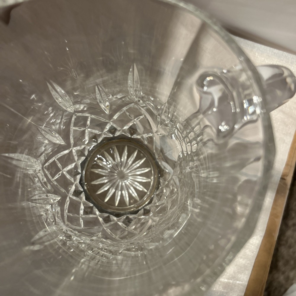William Adams Crystal Pitcher With Silver Plated Base