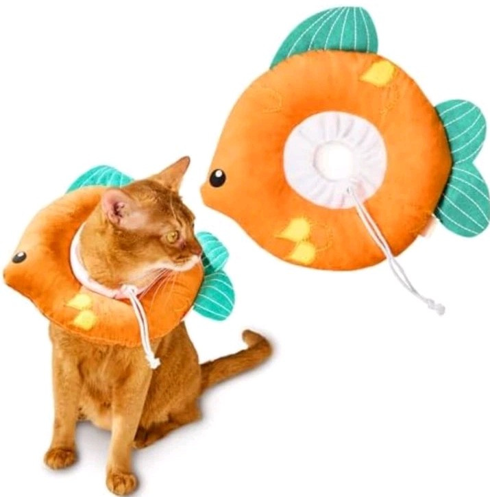 Cat Cone, Adjustable Cat Recovery Collar, Extra Soft Cat (Grapefruit, M)