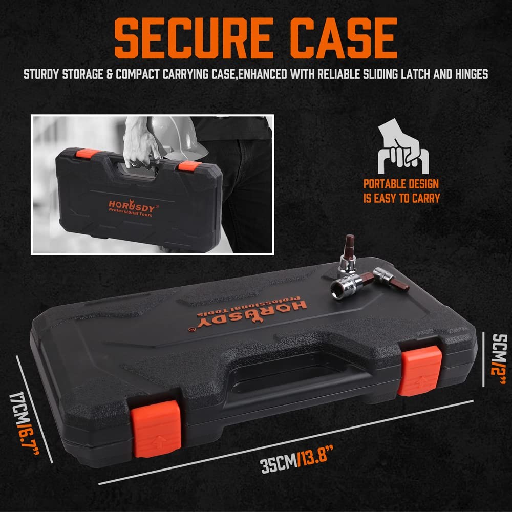 High Torque Master Hex Bit Socket Set, 32-Piece SAE & Metric Allen Socket Set...