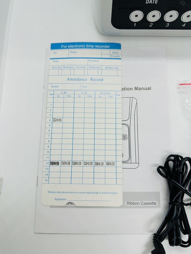 Tera Digital LCD Display Time Clock with Extra 100pcs Time Cards