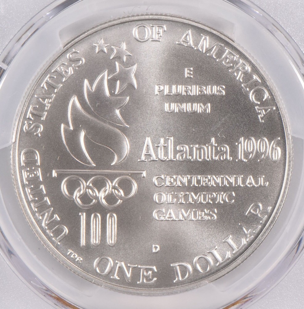 MS70 1996-D Commemorative Dollar Olympic Rowing PCGS Blue Label
