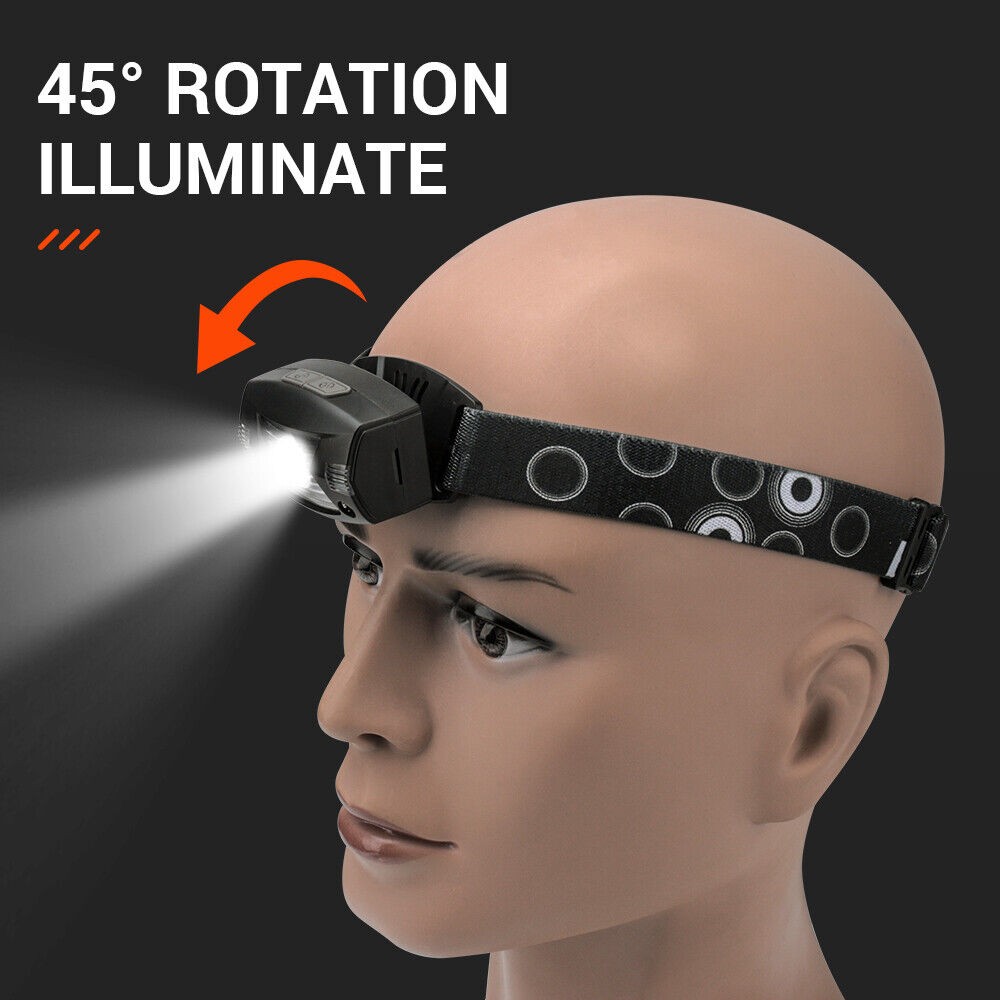 USB Rechargeable LED Headlamp Flashlight Headlight Head Torch Waterproof Sensor