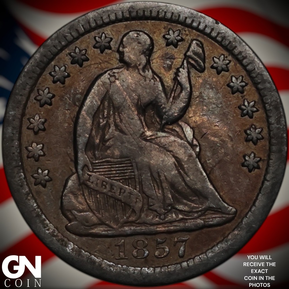 1857 P Seated Liberty Half Dime A6544