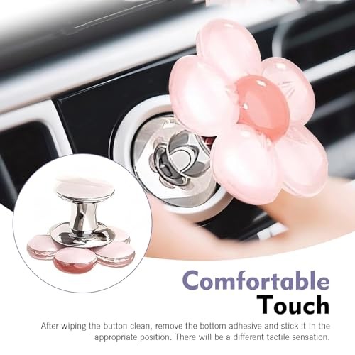 Resin Flower Engine Ignition Button Cover, Push Engine Button 1 PC Pink
