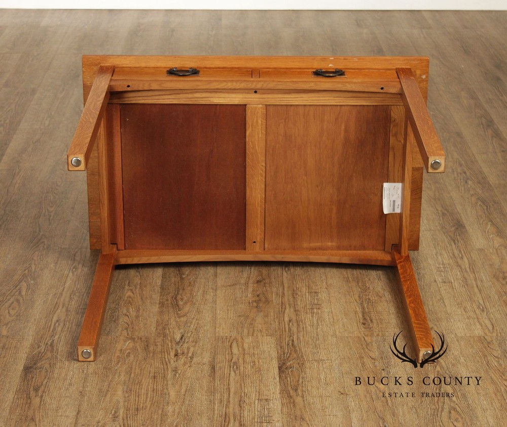 Stickley Mission Collection Oak Two Drawer Writing Desk