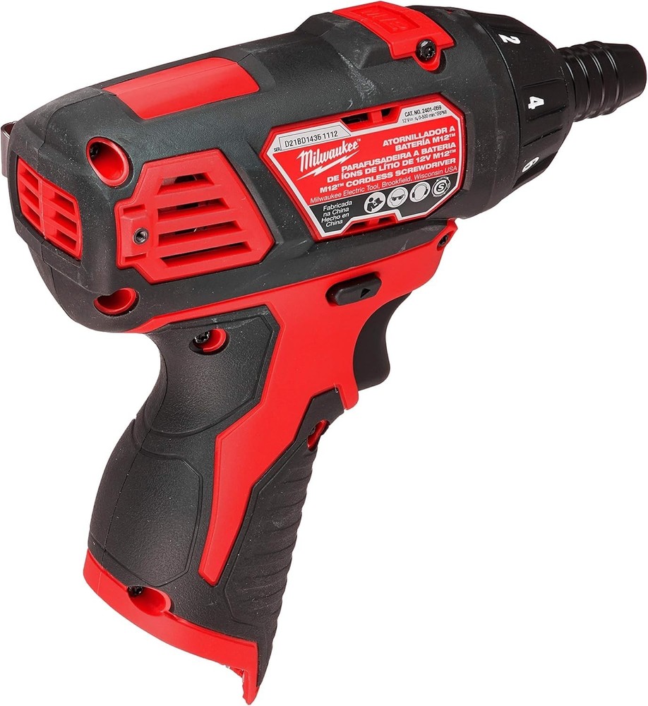 12V Cordless 1/4in Hex Screwdriver Tool Only Lithium Ion Compact Driver