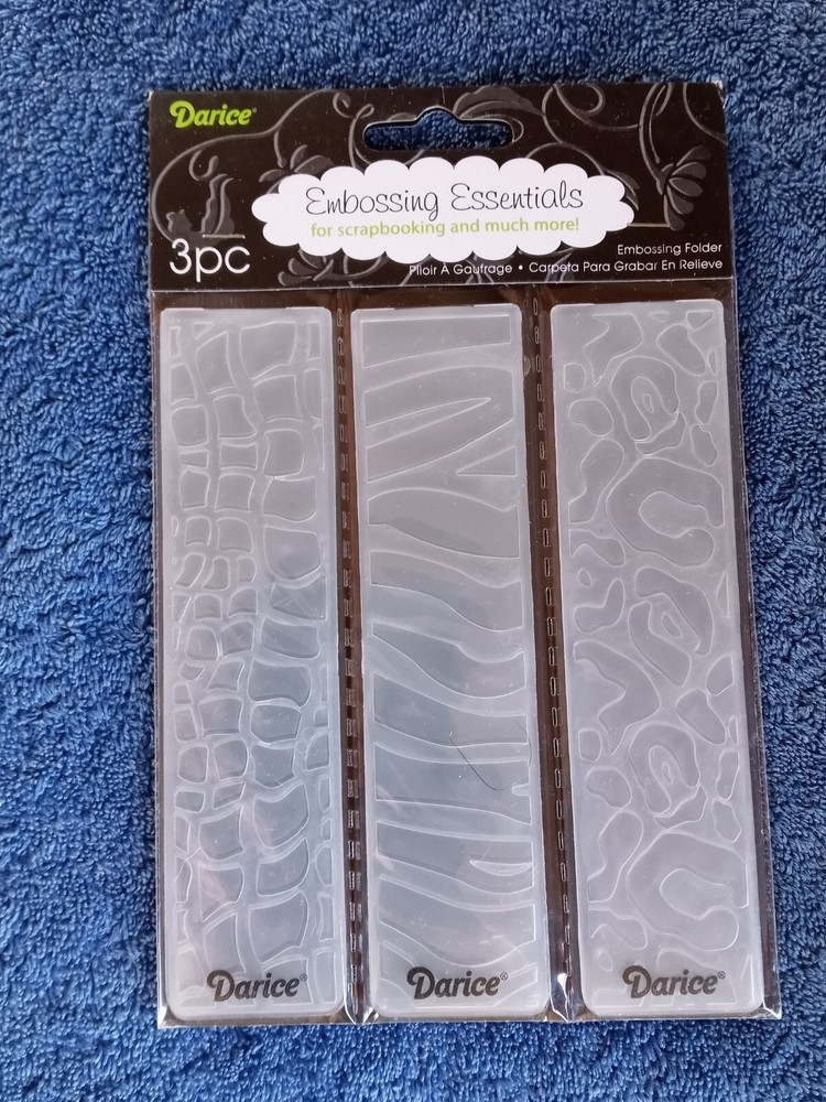 Darice Embossing Essentials 3 Pc Folder Set Animal Prints 2011 Border NEW HTF