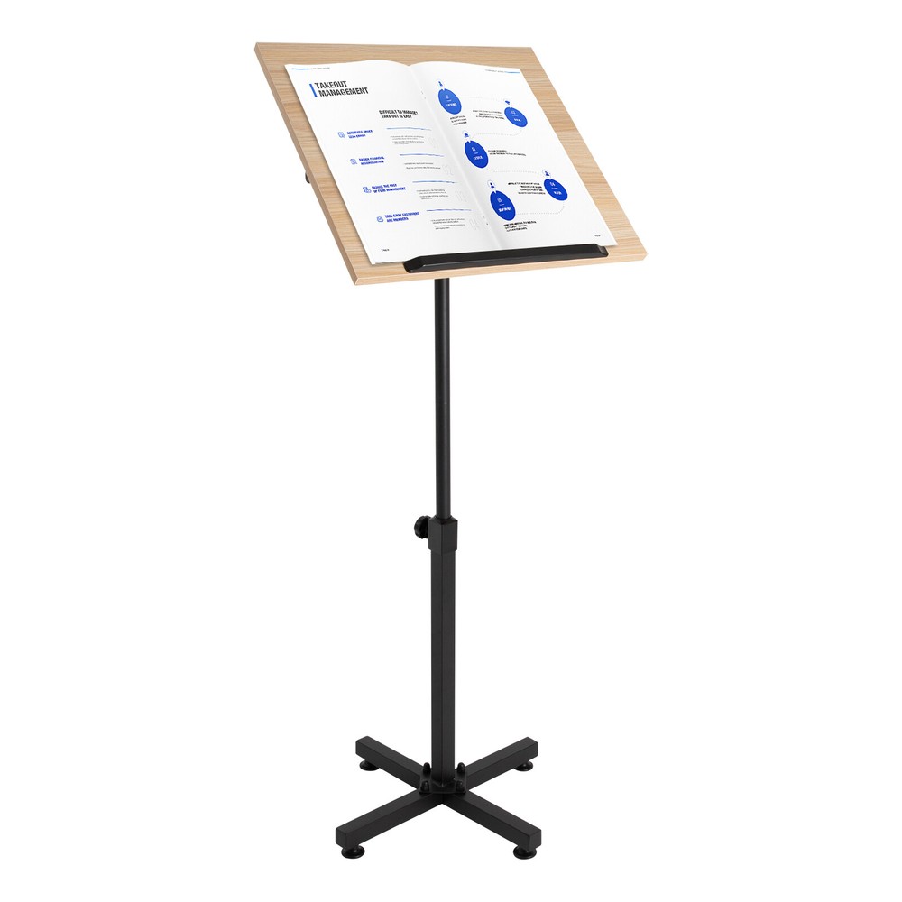 Height Adjustable Lectern Podium Stand with 360° Angle for Tablets & Laptops