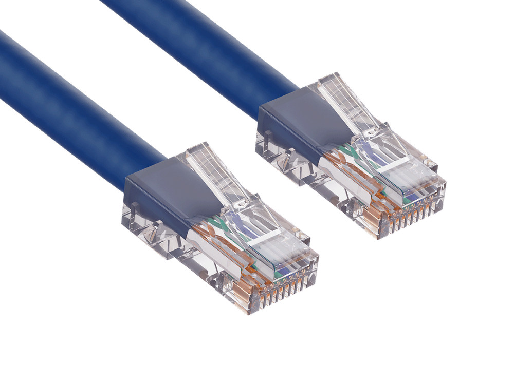 1ft Cat6 UTP Non-Booted Ethernet Network Patch Cable 24AWG Bare Copper, Blue