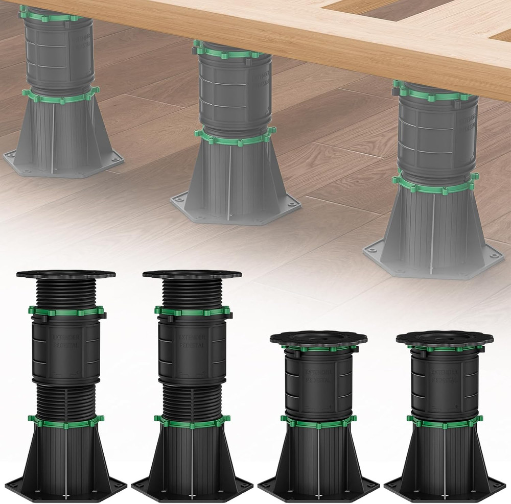 4 Pack Adjustable Bed Support Legs - 8.6"-13" Height Frame Stabilizer, Tool-Free