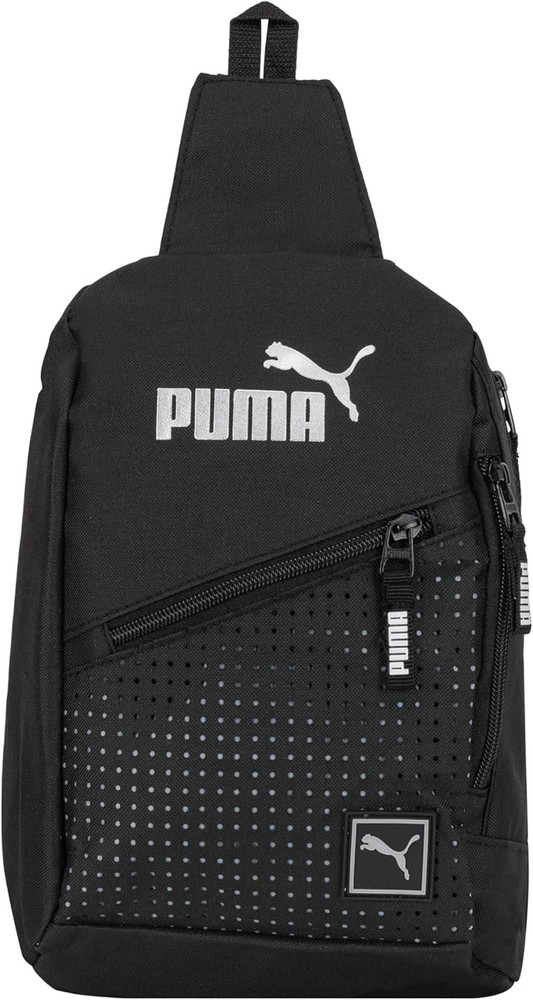 PUMA EVERCAT SIDEWALL SLING BACKPACK,Black/Silver,One One Size, Black/Silver