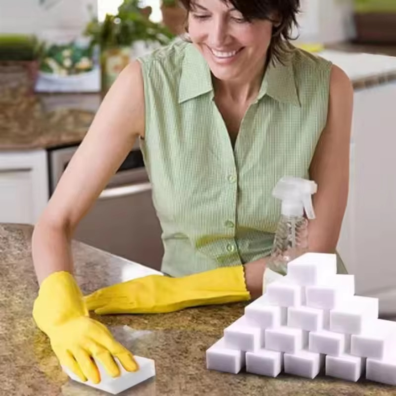 50 Pcs Magic Melamine Sponge Cleaner – Kitchen Bathroom Stain Remover