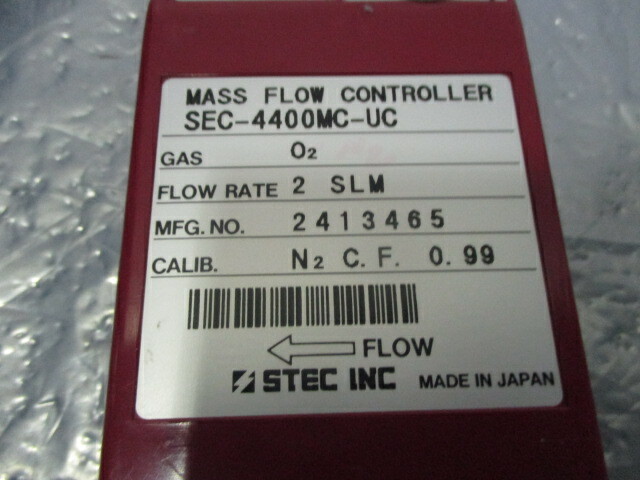 STEC SEC-4400 Mass Flow Controller, MFC, O2, 2 SLM, SEC-4400MC-UC, 421935