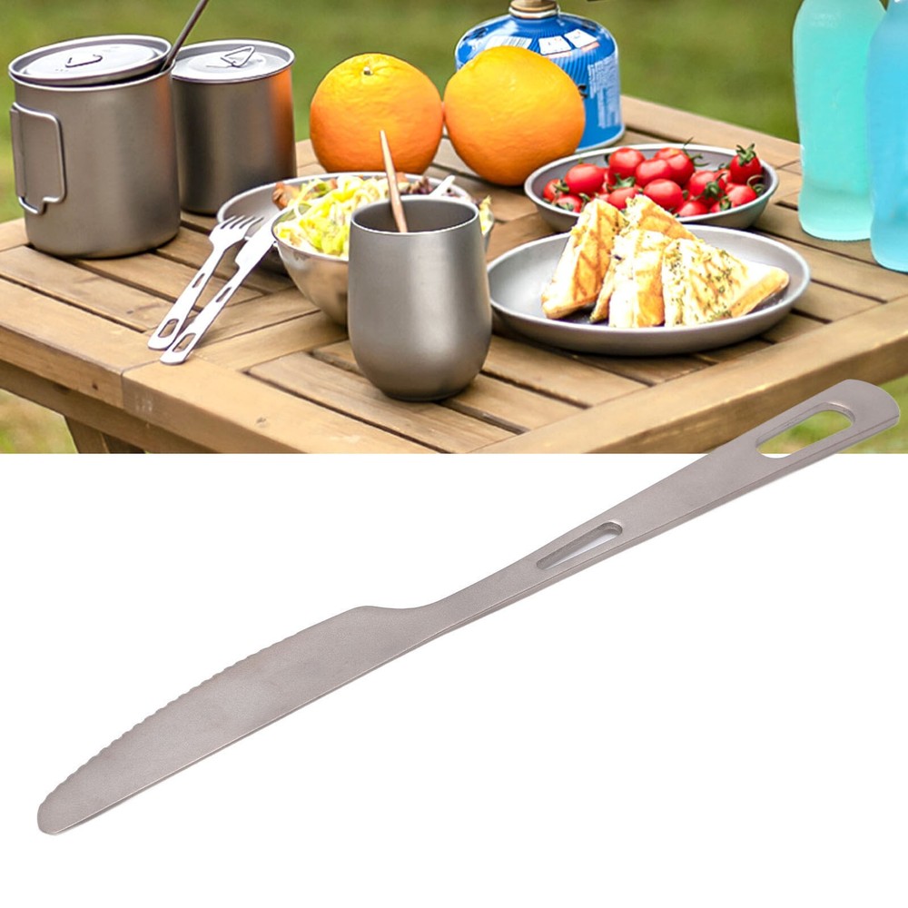 Titanium Utensils Outdoor Camping Tableware Portable Flatware prep Backpacking .