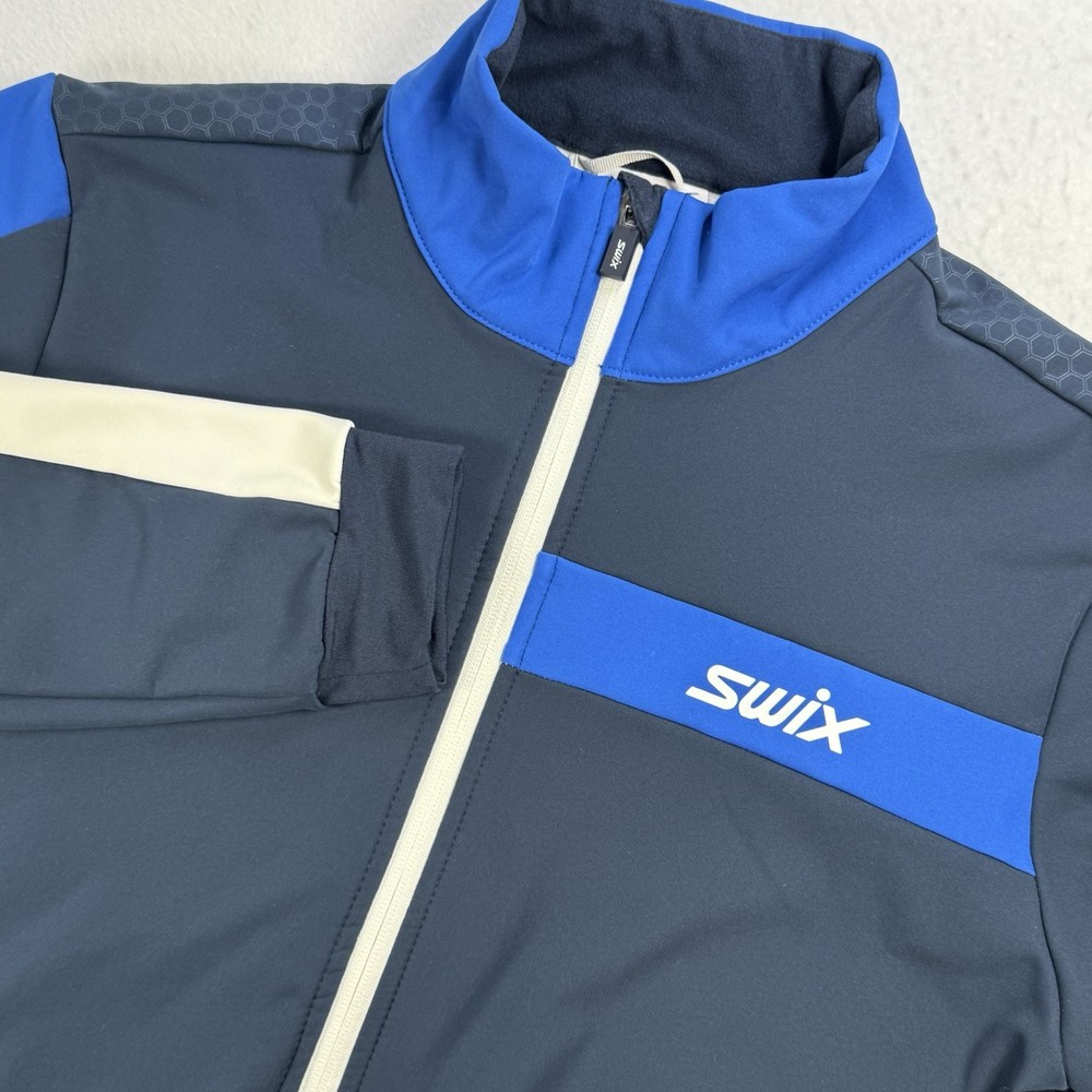 Swix Strive Men’s S Softshell Jacket Blue White Winter Training