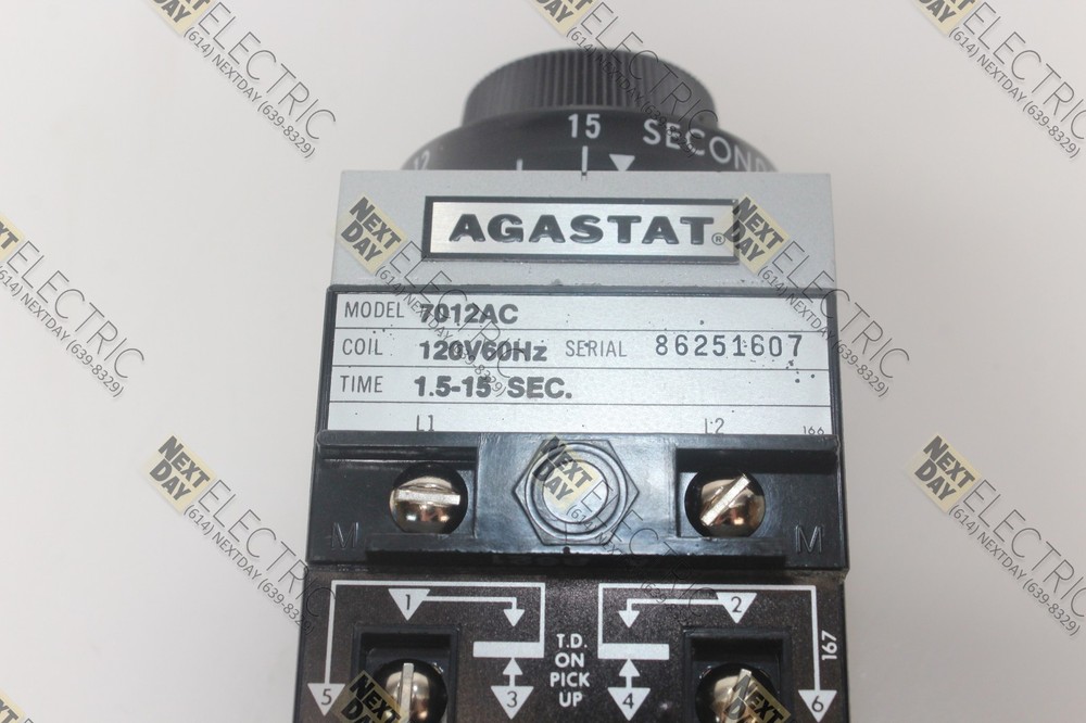 Agastat, 7012AC, Timing Relay Delay Time Timer 1.5-15sec