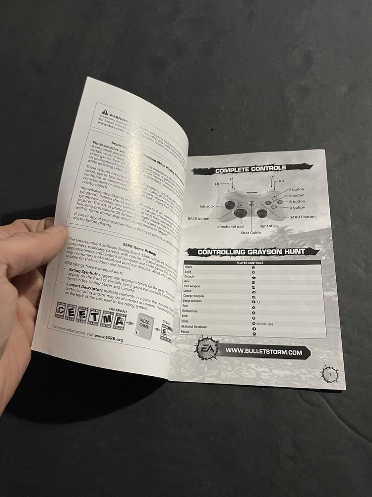bulletstorm xbox 360 Manual Only