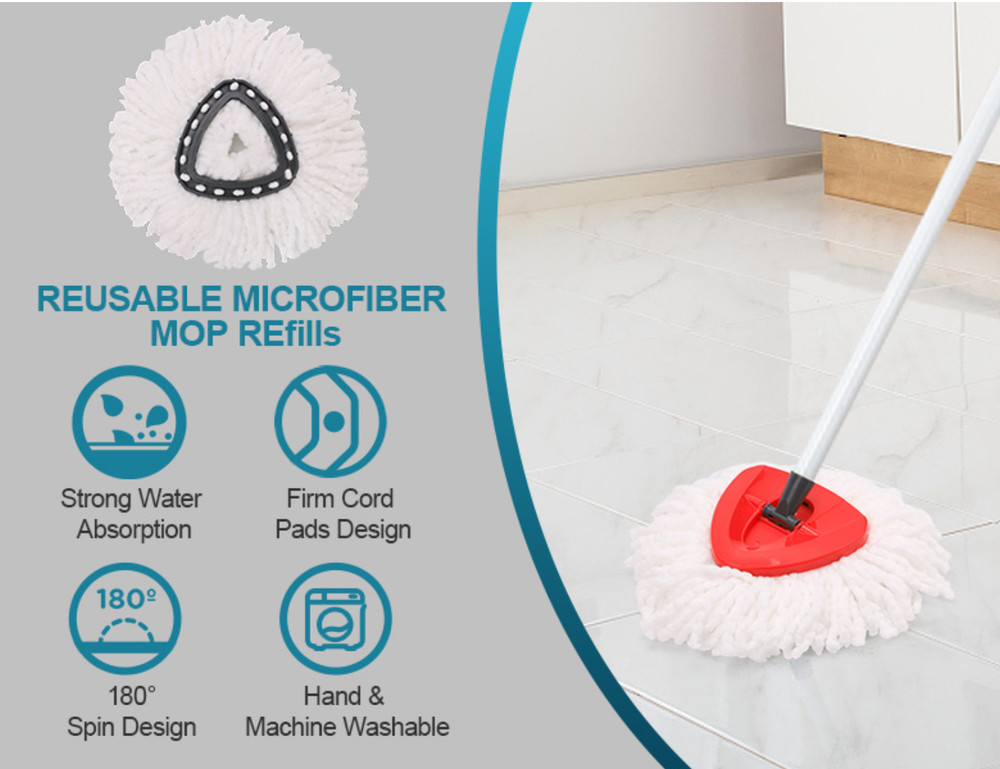 4 New Replacement Microfiber Mop Refill Heads For Vileda - Wring Mopping Head