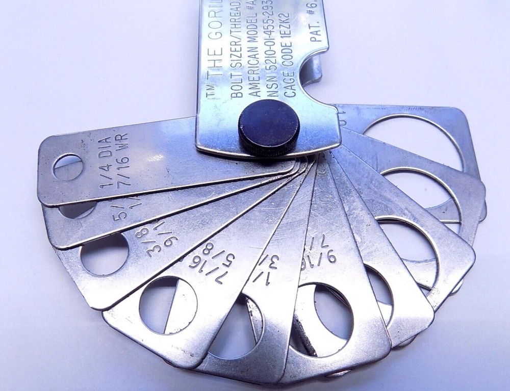 Gorilla A98 SAE Bolt Sizer-Thread Pitch Gauge Metal
