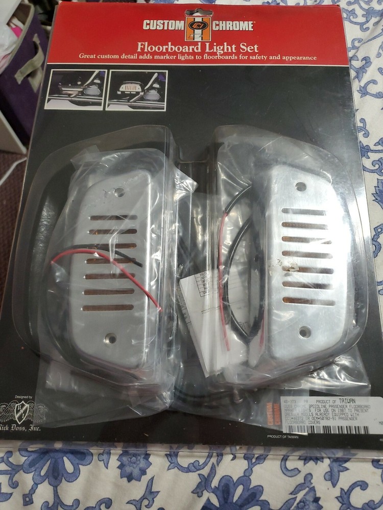 CUSTOM CHROME FLOORBOARD LIGHT SET MOTORCYCLE