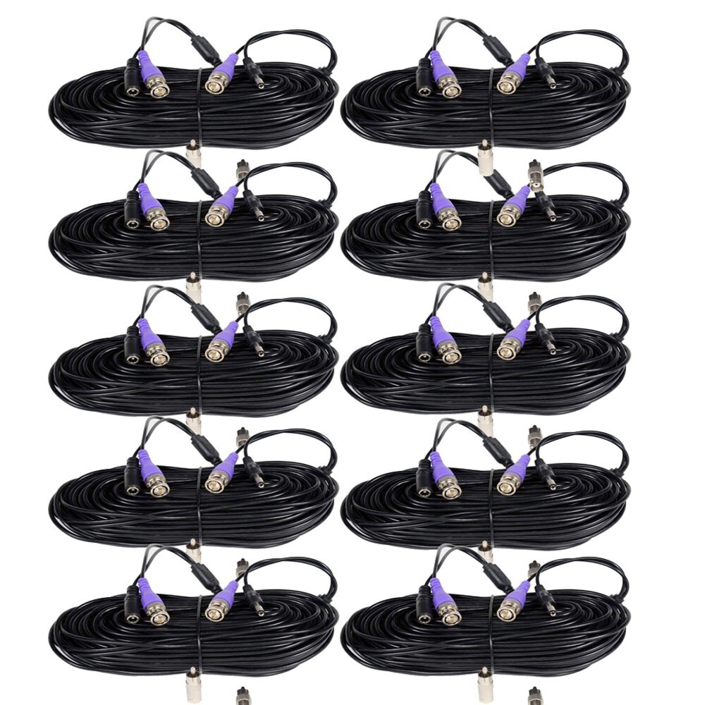 10 x 100 ft CCTV HD Pre-made Video Power Cable Security Camera Wire BNC Cord md3